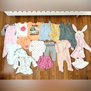 15 Piece Baby Girl Clothing Bundle 9M